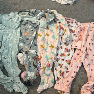 Set of 5 - 3-6 month Magnetic Me footie pajamas. Various patterns.